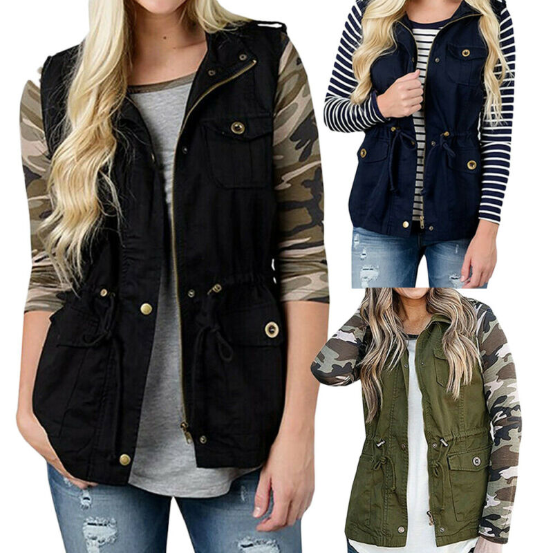 แฟชั่นผู้หญิงเสื้อกั๊กOlive Ca - Women'S Fashion Utility Jacket บทวิจารณ์และราคา