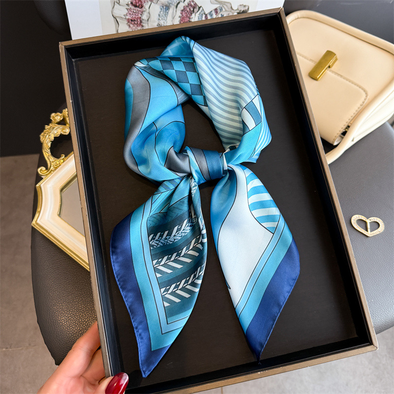 ผ้าพันคอไหมพิมพ์ลายเรขาคณิตใหม - Women Fashion Necktie บทวิจารณ์และราคา