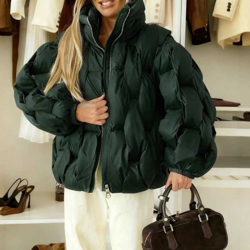 เสื้อแจ็คเก็ตผ้าฝ้ายลายตารางสำ - Women'S Fashion Quilted Jacket บทวิจารณ์และราคา