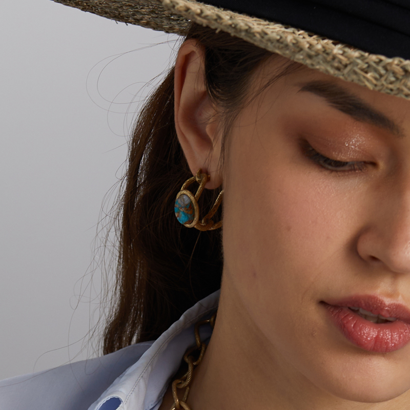 Retro หินธรรมชาติต่างหูรูปไข่น - Women'S Fashion Guide บทวิจารณ์และราคา