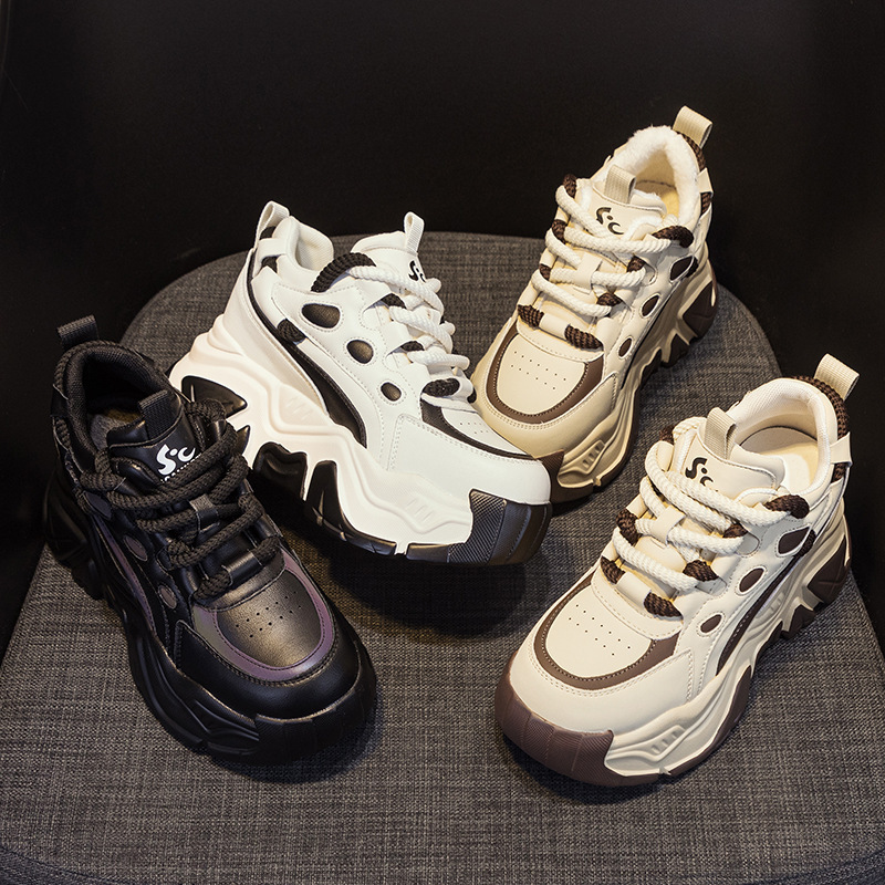 รองเท้าหนังเสริมส้นสำหรับผู้หญ - Sneakers Fashion Women บทวิจารณ์และราคา