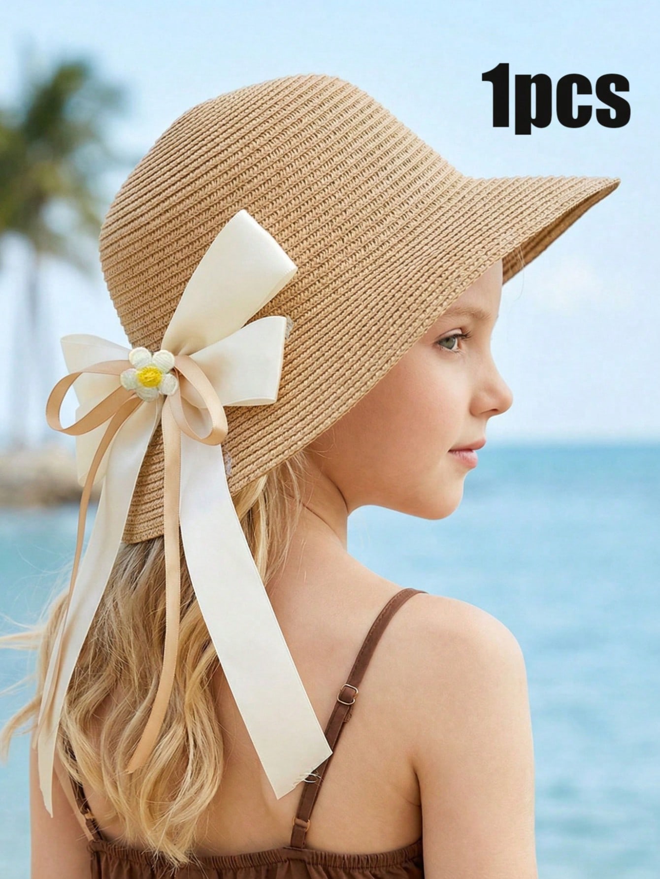 หมวกฟางสานลายโบว์สีกาแฟสำหรับเ - Straw Hat Summer บทวิจารณ์และราคา