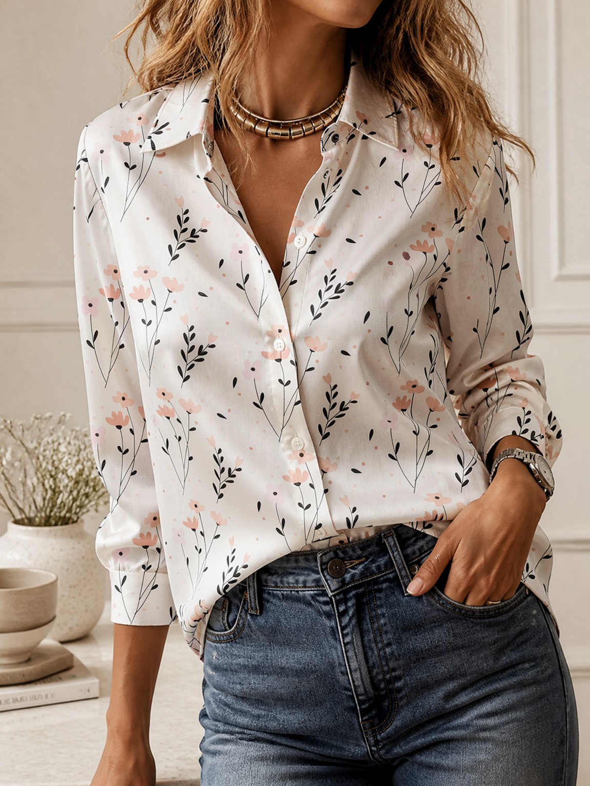 เสื้อเชิ้ตแขนยาวสไตล์มินิมอลปี - Women'S Fashion Tops บทวิจารณ์และราคา